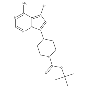 Tert-butyl 4-(4-amino-5-bromopyrrolo[2,1-f][1,2,4]triazin-7-yl)piperidine-1-carboxylate Structure
