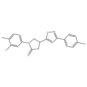 4-[3-(4-Chlorophenyl)-1,2,4-oxadiazol-5-yl]-1-(3-fluoro-4-methylphenyl)pyrrolidin-2-one Structure