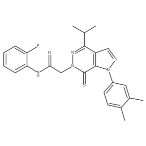 2-(1-(3,4-dimethylphenyl)-4-isopropyl-7-oxo-1H-pyrazolo[3,4-d]pyridazin-6(7H)-yl)-N-(2-fluorophenyl)acetamide结构式