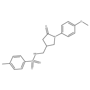 N-((1-(4-methoxyphenyl)-5-oxopyrrolidin-3-yl)methyl)-4-methylbenzenesulfonamide结构式
