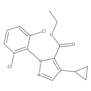 4-cyclopropyl-2-(2,6-dichloro-phenyl)-2H-Pyrazole-3-carboxylic acid ethyl ester结构式
