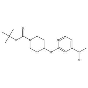 (+/-)-1,1-Dimethylethyl 4-{[4-(1-hydroxyethyl)-2-pyridinyl]oxy}-1-piperidinecarboxylate结构式