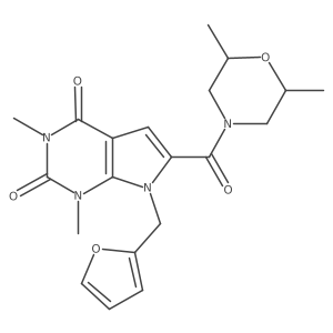 6-(2,6-dimethylmorpholine-4-carbonyl)-7-(furan-2-ylmethyl)-1,3-dimethyl-1H-pyrrolo[2,3-d]pyrimidine-2,4(3H,7H)-dione Structure