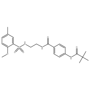 N-(2-(2-methoxy-5-methylphenylsulfonamido)ethyl)-4-pivalamidobenzamide结构式