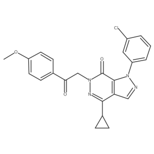 1-(3-chlorophenyl)-4-cyclopropyl-6-(2-(4-methoxyphenyl)-2-oxoethyl)-1H-pyrazolo[3,4-d]pyridazin-7(6H)-one结构式