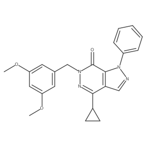 4-cyclopropyl-6-(3,5-dimethoxybenzyl)-1-phenyl-1H-pyrazolo[3,4-d]pyridazin-7(6H)-one结构式