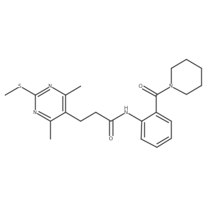 CSc1nc(C)c(CCC(=O)Nc2ccccc2C(=O)N2CCCCC2)c(C)n1结构式