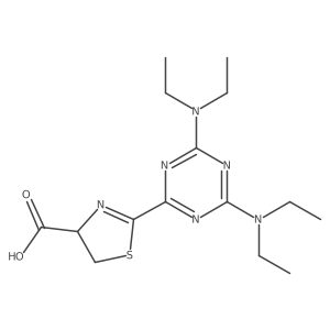 2-[4,6-Bis(diethylamino)-1,3,5-triazin-2-yl]-4,5-dihydro-4-thiazolecarboxylic acid结构式