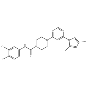 N-(3-chloro-4-fluorophenyl)-4-(6-(3,5-dimethyl-1H-pyrazol-1-yl)pyrimidin-4-yl)piperazine-1-carboxamide Structure