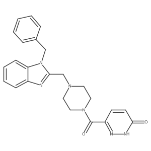 6-(4-((1-benzyl-1H-benzo[d]imidazol-2-yl)methyl)piperazine-1-carbonyl)pyridazin-3(2H)-one结构式