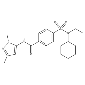 4-(N-cyclohexyl-N-ethylsulfamoyl)-N-(1,3-dimethyl-1H-pyrazol-5-yl)benzamide结构式