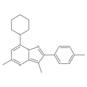 1-[3,5-Dimethyl-2-(4-methylphenyl)pyrazolo[1,5-a]pyrimidin-7-yl]piperidine Structure