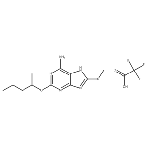 (S)-8-methoxy-2-(pentan-2-yloxy)-9H-purin-6-amine 2,2,2-trifluoroacetate Structure