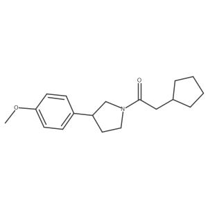 2-Cyclopentyl-1-(3-(4-methoxyphenyl)pyrrolidin-1-yl)ethanone结构式