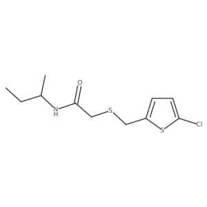 n-(Sec-butyl)-2-(((5-chlorothiophen-2-yl)methyl)thio)acetamide Structure