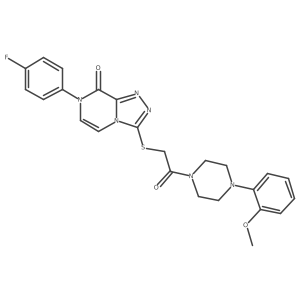 7-(4-fluorophenyl)-3-((2-(4-(2-methoxyphenyl)piperazin-1-yl)-2-oxoethyl)thio)-[1,2,4]triazolo[4,3-a]pyrazin-8(7H)-one结构式