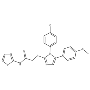 2-((1-(4-chlorophenyl)-5-(4-methoxyphenyl)-1H-imidazol-2-yl)thio)-N-(thiazol-2-yl)acetamide Structure