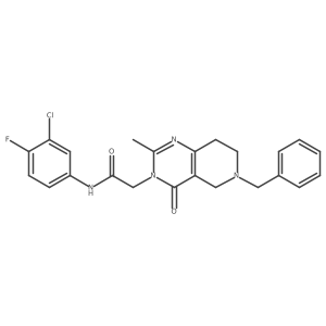 2-(6-benzyl-2-methyl-4-oxo-5,6,7,8-tetrahydropyrido[4,3-d]pyrimidin-3(4H)-yl)-N-(3-chloro-4-fluorophenyl)acetamide结构式