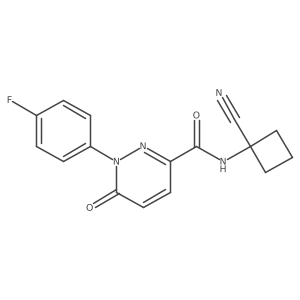 N-(1-cyanocyclobutyl)-1-(4-fluorophenyl)-6-oxo-1,6-dihydropyridazine-3-carboxamide结构式