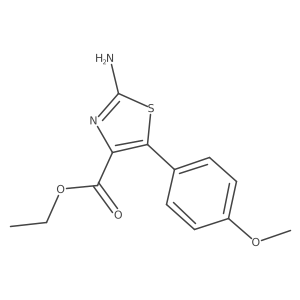 Ethyl 2-amino-5-(4-methoxyphenyl)-1,3-thiazole-4-carboxylate结构式
