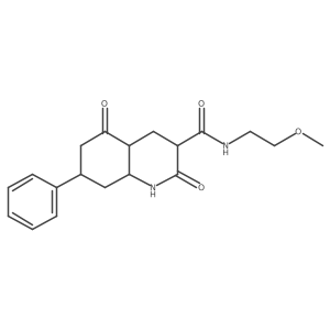 N-(2-methoxyethyl)-2,5-dioxo-7-phenyl-1,3,4,4a,6,7,8,8a-octahydroquinoline-3-carboxamide Structure