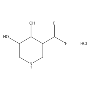 (3R,4R,5S)-5-(Difluoromethyl)piperdine 3,4-diol Hydrochloride Structure