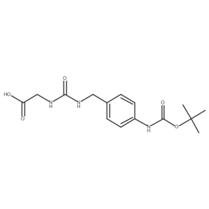 2-(3-(4-(Tert-butoxycarbonylamino)benzyl)ureido)acetic acid结构式