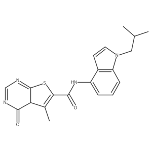 5-methyl-N-[1-(2-methylpropyl)indol-4-yl]-4-oxo-4aH-thieno[2,3-d]pyrimidine-6-carboxamide结构式