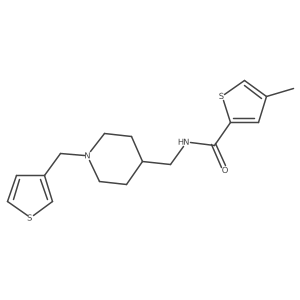 4-methyl-N-((1-(thiophen-3-ylmethyl)piperidin-4-yl)methyl)thiophene-2-carboxamide结构式