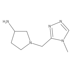 1-[(4-methyl-4H-1,2,4-triazol-3-yl)methyl]pyrrolidin-3-amine结构式