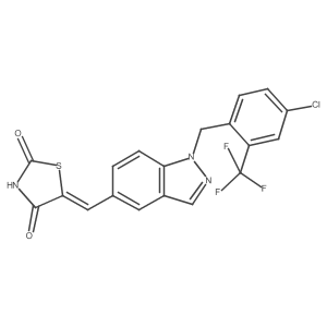 5-[1-(4-chloro-2-trifluoromethylbenzyl)-1H-indazol-5-ylmethylene]thiazolidine-2,4-dione Structure