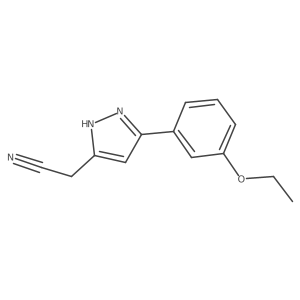2-(5-(3-Ethoxyphenyl)-1H-pyrazol-3-yl)acetonitrile结构式