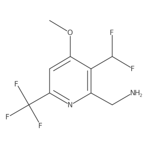 2-(Aminomethyl)-3-(difluoromethyl)-4-methoxy-6-(trifluoromethyl)pyridine Structure