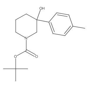 tert-Butyl 3-hydroxy-3-(4-methylphenyl)-1-piperidinecarboxylate结构式