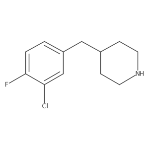 4-[(3-Chloro-4-fluorophenyl)methyl]piperidine结构式