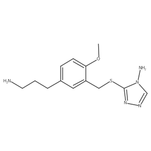 4H-1,2,4-Triazol-4-amine, 3-[[[5-(3-aminopropyl)-2-methoxyphenyl]methyl]thio]- Structure