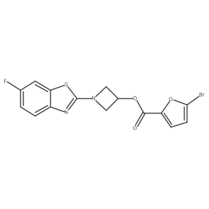 1-(6-Fluorobenzo[d]thiazol-2-yl)azetidin-3-yl 5-bromofuran-2-carboxylate结构式