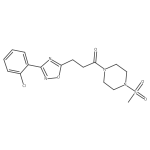 3-[3-(2-Chlorophenyl)-1,2,4-oxadiazol-5-yl]-1-[4-(methylsulfonyl)piperazin-1-yl]propan-1-one结构式