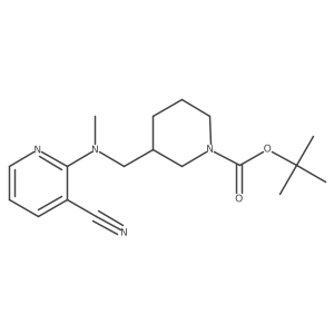 tert-Butyl 3-(((3-cyanopyridin-2-yl)(methyl)amino)methyl)piperidine-1-carboxylate Structure