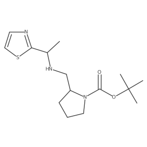 tert-Butyl 2-(((1-(thiazol-2-yl)ethyl)amino)methyl)pyrrolidine-1-carboxylate Structure