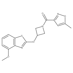 (3-((4-Methoxybenzo[d]thiazol-2-yl)oxy)azetidin-1-yl)(5-methylisoxazol-3-yl)methanone结构式