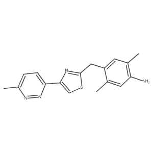2,5-Dimethyl-4-[[4-(6-methyl-3-pyridazinyl)-2-thiazolyl]methyl]benzenamine Structure