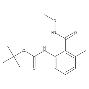 Carbamic acid, N-[2-[(methoxyamino)carbonyl]-3-methylphenyl]-, 1,1-dimethylethyl ester结构式