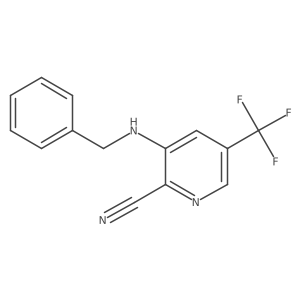 3-(Benzylamino)-5-(trifluoromethyl)pyridine-2-carbonitrile结构式