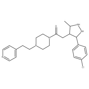 2-[3-(4-Chlorophenyl)-5-methylpyrazolidin-4-yl]-1-[4-(2-pyridin-4-ylethyl)piperazin-1-yl]ethanone Structure