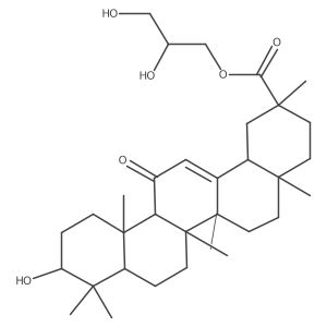 Olean-12-en-29-oic acid, 3-hydroxy-11-oxo-, 2,3-dihydroxypropyl ester, (3I(2),18I+/-,20I(2))-结构式