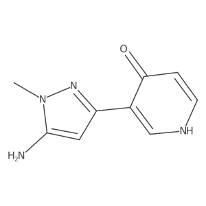 3-(5-Amino-1-methyl-1H-pyrazol-3-yl)-1,4-dihydropyridin-4-one结构式