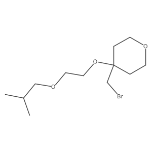 4-(Bromomethyl)-4-[2-(2-methylpropoxy)ethoxy]oxane结构式