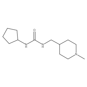 1-Cyclopentyl-3-((1-methylpiperidin-4-yl)methyl)urea结构式