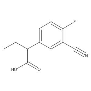 2-(3-Cyano-4-fluorophenyl)butanoic acid结构式